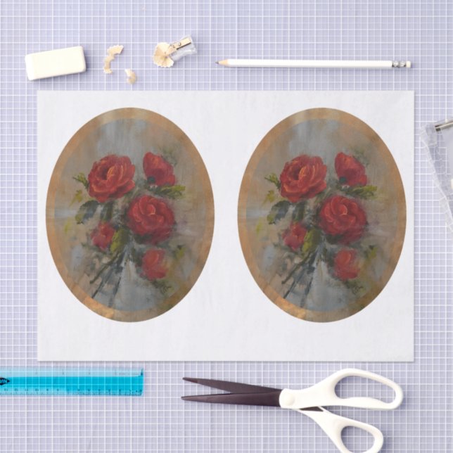Red Roses DBL Tissue Paper (Craft)