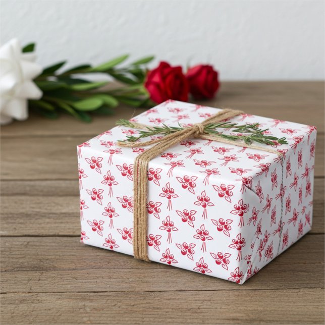 Red Roses Delightful Elegant Floral Pattern Wrapping Paper Sheet (Creator Uploaded)