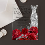 Red Roses Diamond Dress Womans 70th Birthday Party Acrylic Invitations<br><div class="desc">Red Roses Diamond Dress Womans 70th Birthday Party Acrylic Invitation

See matching collection in Niche and Nest Store

Many thanks</div>