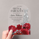 Red Roses Diamond Gown 50th Birthday Party Arch Acrylic Invitations<br><div class="desc">Red Roses Diamond Gown 50th Birthday Party Arch Acrylic Invitation

See matching collection in Niche and Nest Store

Many thanks</div>