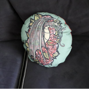 Red Roses Dragon Art Round Cushion