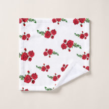 Red Roses face towel