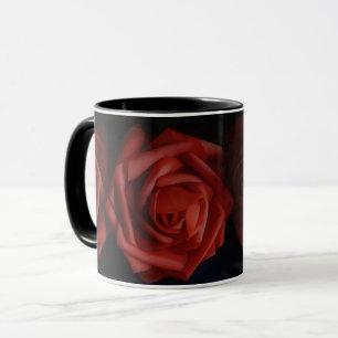 Red Roses Flower Art Floral Petals Mug