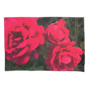 Red Roses Flowers Pillowcase