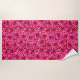 Red roses, flowers, red, love beach towel