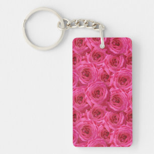 Red roses, flowers, red, love key ring