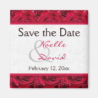 Red Roses Galore Wedding Favour Magnet