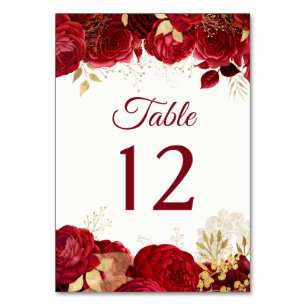 Red Roses & Gold All events  Table Number