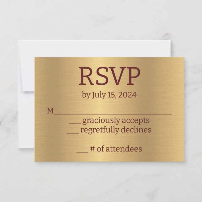 Red Roses Gold Response Card (Front)