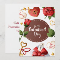 Red Roses & Heart Lock Frame Style Victorian
