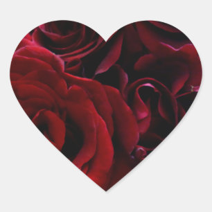 Red Roses Heart Sticker