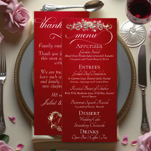 Red - Roses, Heart & Thank You Menu