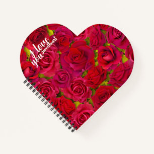 Red Roses I Love you Name Notebook