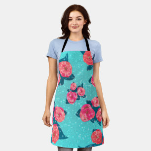 Red Roses in Sparkling shower Apron