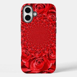  Red Roses Kaleidoscope: Happy Valentine's Day Art iPhone 16 Plus Case