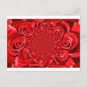 Red Roses Kaleidoscope: Happy Valentine's Day Art  Holiday Postcard