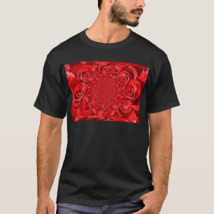 Red Roses Kaleidoscope: Happy Valentine's Day Art  T-Shirt
