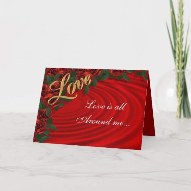 Red Roses Love Valentine card or invitation (Front)