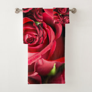 Red Roses Luxury Bath Towel Set