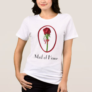 Red Roses Maid of Honour T-shirt Tri-Blend Shirt