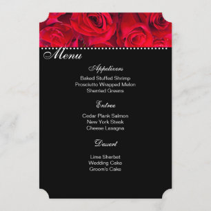 Red Roses Menu Card