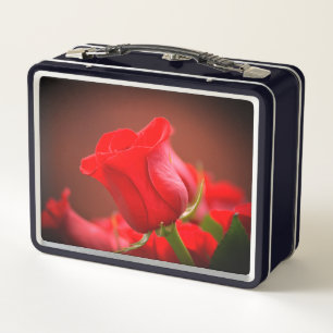 Red Roses Metal Lunch Box