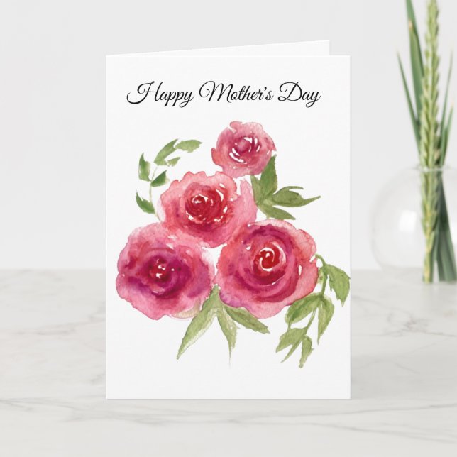 Red Roses Mother's Day Card (Front)