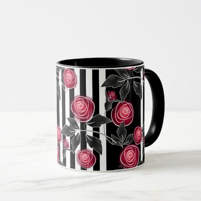 Red roses mug (Front Right)