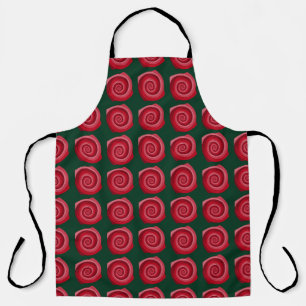 Red roses on a green backgroundabstract, backgroun apron