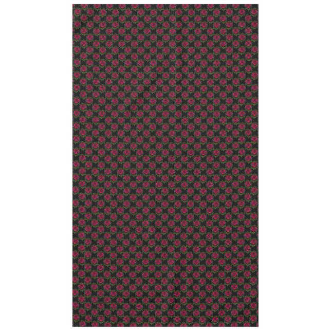Red Roses on Black Background Tablecloth (Front)