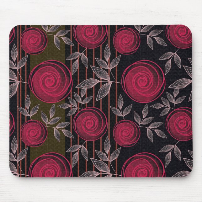 Red roses on black. mouse pad (Front)