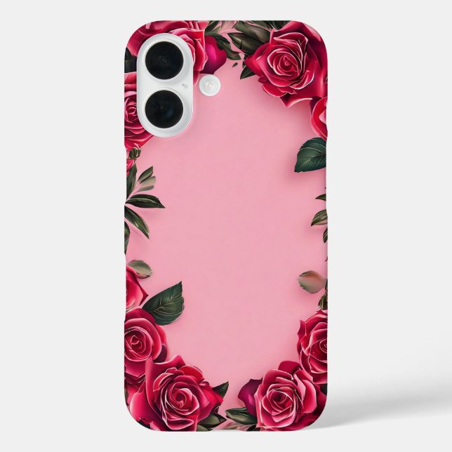 Red Roses on Pink Background Case-Mate iPhone Case (Back)