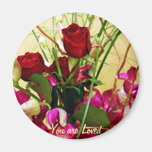 Red Roses & Orchids_ Magnet (Front)