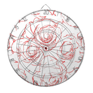 Red Roses Outlines Dartboard