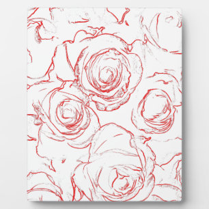 Red Roses Outlines Plaque