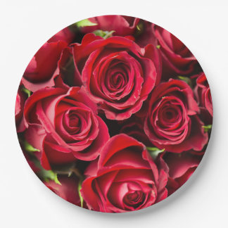 Red Roses Paper Plate