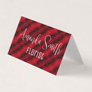 red roses pattern business card