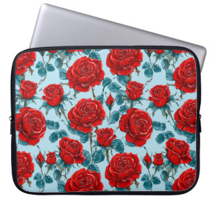 Red roses pattern laptop sleeve