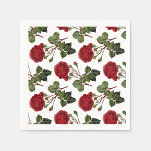 Red Roses Pattern Napkin