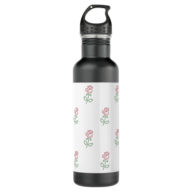 Red Roses, Pattern Of Roses, Flowers 710 Ml Water Bottle (Front)