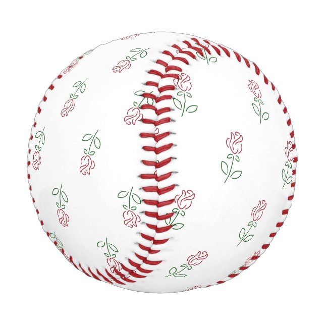 Red Roses, Pattern Of Roses, Flowers Baseball (Angled)