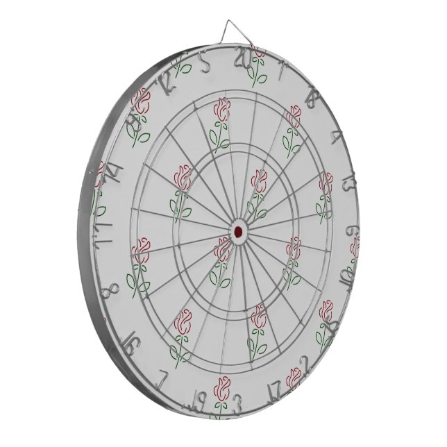 Red Roses, Pattern Of Roses, Flowers Dartboard (Front Left)