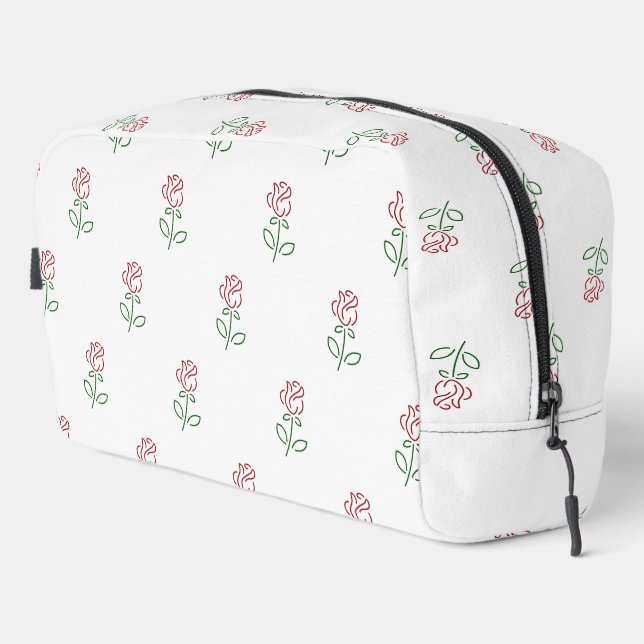 Red Roses, Pattern Of Roses, Flowers Dopp Kit (Right Corner)
