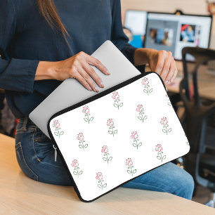 Red Roses, Pattern Of Roses, Flowers Laptop Sleeve