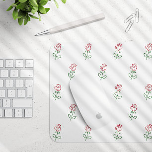 Red Roses, Pattern Of Roses, Flowers Mouse Pad