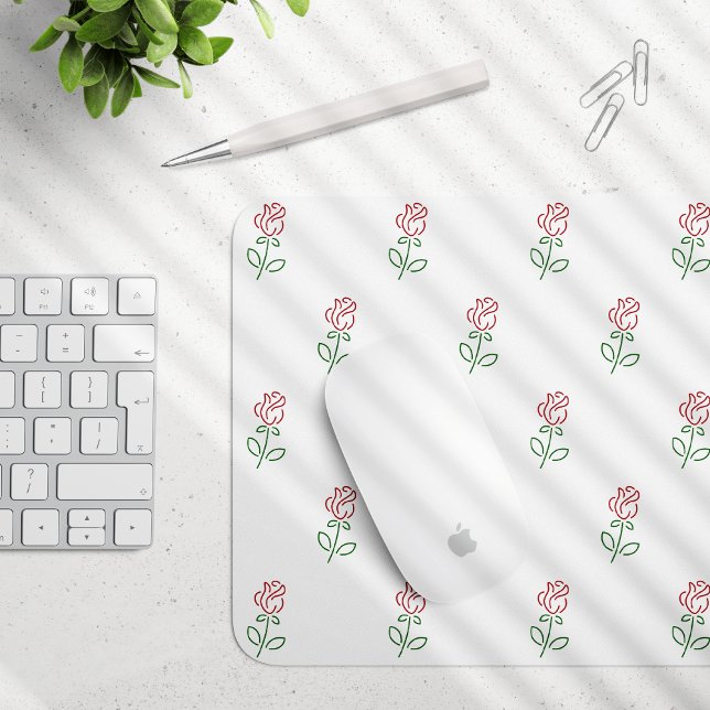 Red Roses, Pattern Of Roses, Flowers Mouse Pad (Creator Uploaded)