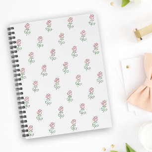 Red Roses, Pattern Of Roses, Flowers Notebook