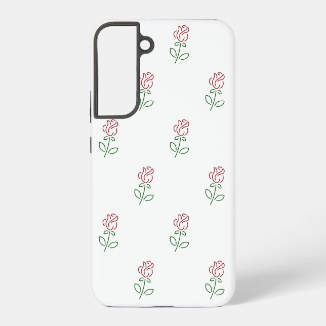 Red Roses, Pattern Of Roses, Flowers Samsung Galaxy S22+ Case (Back)
