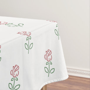 Red Roses, Pattern Of Roses, Flowers Tablecloth