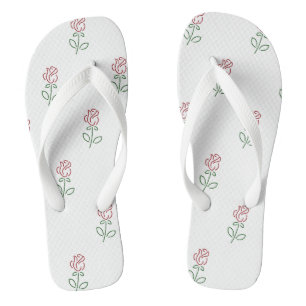 Red Roses, Pattern Of Roses, Flowers Thongs